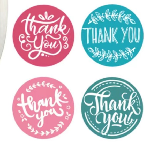 500 Roll Thank You Sticker 1 inch - Picture 3 of 3